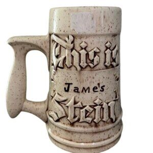 Vintage 1984 Spotted Ceramic Beer Mug With Buffalo Design